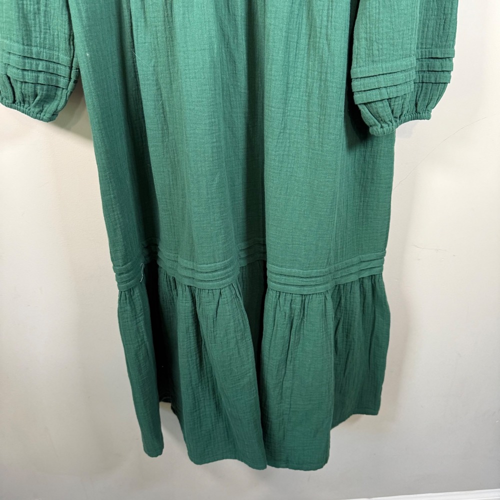 Boden NWT Eve Eden Green Sleeved Double Cloth V-Neck Midi Dress 14R - Picture 11 of 14
